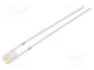 LED; 3mm; white warm; 1560÷2180mcd; 60°; Front: convex; 15VDC; 225mW OPTOSUPPLY