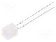 LED; red/warm white; rectangular; 5x5x7mm; bipolar,bicolour; 140° OPTOSUPPLY