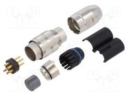 Connector: M16; plug; male; soldering; for cable; PIN: 6; 5A; 250V 