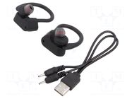 Wireless headphones with microphone; black; wireless,in-ear SAVIO