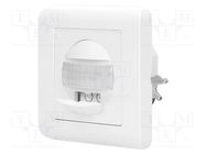 Motion sensor; flush mount,for wall mounting; 230VAC; IP20; 9m ORNO