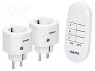 Power socket; plug-in; 230VAC; IP20; 30m; white; Schuko ORNO