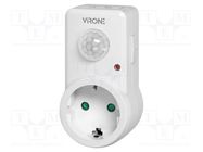 Motion sensor; plug-in; 230VAC; IP20; -20÷40°C; 9m; 120°; 1.2kW VIRONE