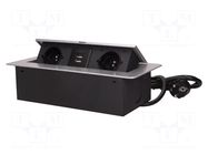 Plug socket strip: furniture; IP20; 3600W; silver; 250VAC ORNO