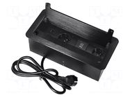 Plug socket strip: furniture; IP20; 3600W; black; 230VAC ORNO