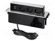 Plug socket strip: furniture; furniture socket; IP20; 3680W ORNO