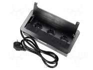 Plug socket strip: furniture; IP20; 3600W; black; 230VAC ORNO