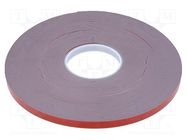 Tape: fixing; W: 12mm; L: 33m; Thk: 1.1mm; double-sided; acrylic; grey AFTC