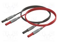 Test leads; Inom: 10A; Len: 2m; insulated; black,red; -20÷80°C CAL TEST