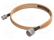 Test lead; BNC plug,plug type N male; Len: 1m; brown-beige; Z: 50Ω CAL TEST