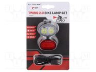 Torch: LED bike torch; 20lm,120lm; cable USB A plug-USB C plug MACTRONIC