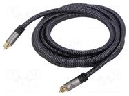 Cable; Toslink plug,both sides; 3m; Plating: gold-plated; PVC Goobay