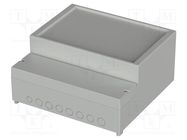 Enclosure: wall mounting; X: 296mm; Y: 281mm; Z: 137.5mm; ABS; grey BOPLA