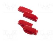 Hinge; polycarbonate; BOCUBE; red; 4pcs; UL94V-0 BOPLA