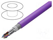 Wire: data transmission; hybrid; violet; stranded; Cu,tinned; PUR HELUKABEL
