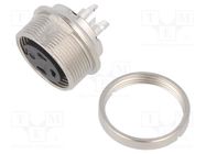 Connector: M16; socket; female; soldering; PIN: 3; 7A; 150V; straight BINDER