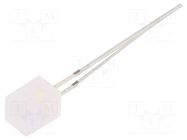 LED; red/white; rectangular; 5x5x7mm; bipolar,bicolour; 140°; 20mA OPTOSUPPLY