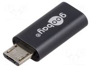 Adapter; USB 2.0; USB B micro plug,USB C socket GOOBAY