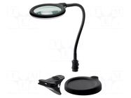 Desk magnifier; with backlight; 3dpt; Ø100mm; Illumination: LED Goobay