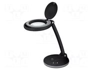 Desk magnifier; with backlight; 3dpt; Ø100mm; Illumination: LED Goobay