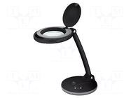 Desk magnifier; with backlight; 3dpt; Ø100mm; Illumination: LED GOOBAY