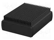 Enclosure: with panel; with heatsink; ALUBOS 1600; X: 169mm; black BOPLA