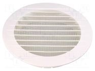 Accessories: ventilation grille; white; Body dim: Ø133x26mm; ABS DOSPEL S.A.