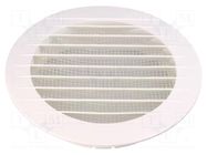 Accessories: ventilation grille; white; Body dim: Ø160x31mm; ABS DOSPEL S.A.