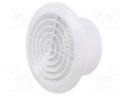 Accessories: ventilation grille; white; Body dim: Ø144x68mm; ABS DOSPEL S.A.