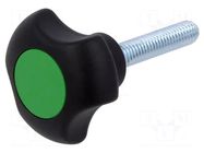 Knob; Ø: 50mm; Ext.thread: M10; Int.thread: M10; 20mm; H: 29mm ELESA+GANTER