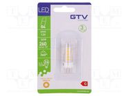 LED lamp; warm white; G4; 12VDC; 260lm; 3W; 360°; 3000K GTV Poland