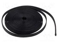 Braid; ØBraid : 6÷14mm; polyester; black; -55÷150°C; L: 10m; reel PARTEX