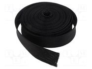 Polyester braid; ØBraid : 25÷45mm; polyester; black; L: 10m; reel PARTEX