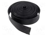 Braid; ØBraid : 45÷73mm; polyester; black; -55÷150°C; L: 10m; reel PARTEX
