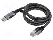 Cable; USB 3.0; RJ45 plug,USB A plug; nickel plated; 1m; U/FTP Goobay