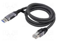 Cable; USB 3.0; RJ45 plug,USB A plug; nickel plated; 1.5m; U/FTP Goobay