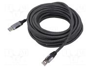 Cable; USB 3.0; RJ45 plug,USB A plug; nickel plated; 7.5m; U/FTP Goobay