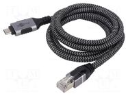 Cable; USB 3.1; RJ45 plug,USB C plug; nickel plated; 1m; U/FTP Goobay