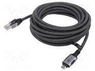 Cable; USB 3.1; RJ45 plug,USB C plug; nickel plated; 5m; U/FTP Goobay