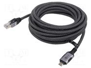 Cable; USB 3.1; RJ45 plug,USB C plug; nickel plated; 7.5m; U/FTP Goobay