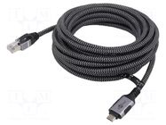 Cable; USB 3.1; RJ45 plug,USB C plug; nickel plated; 7.5m; U/FTP GOOBAY