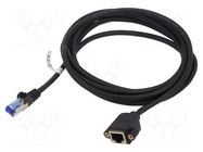 Extender Ethernet; RJ45 socket,RJ45 plug; S/FTP; 6a; stranded; Cu Goobay