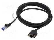 Extender Ethernet; RJ45 socket,RJ45 plug; S/FTP; 6a; stranded; Cu Goobay