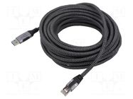 Cable; USB 3.0; RJ45 plug,USB A plug; nickel plated; 15m; U/FTP Goobay