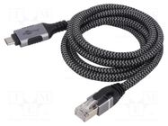 Cable; USB 3.1; RJ45 plug,USB C plug; nickel plated; 2m; U/FTP Goobay