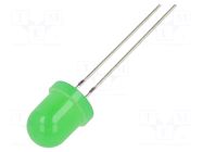 LED; green; 8mm; 1560÷2180mcd; 30°; Front: convex; 12VDC; -30÷85°C OPTOSUPPLY