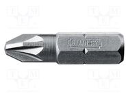 Screwdriver bit; Pozidriv®; PZ2; Overall len: 25mm; 25pcs. STANLEY