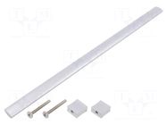 Holder; aluminium; natural; H: 30.5mm; L: 307mm; W: 15.5mm; handle GTV Poland