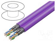 Wire; HELUKAT® 600,S/FTP; 2x4x2x23AWG; 7e; wire; Cu; FRNC; violet HELUKABEL