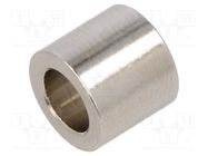 Spacer sleeve; 9mm; cylindrical; brass; nickel; Out.diam: 10mm DREMEC